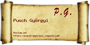 Pusch Györgyi névjegykártya